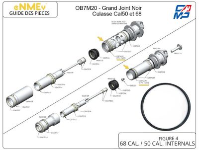 OB7M20 - Joint noir fin de serrage Culasse Cal50 et 68