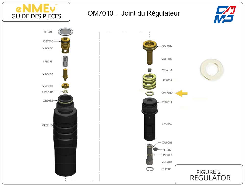 eNMEy OM7010 - O-Ring - Petit Joint Culasse Cal68 et Régulateur