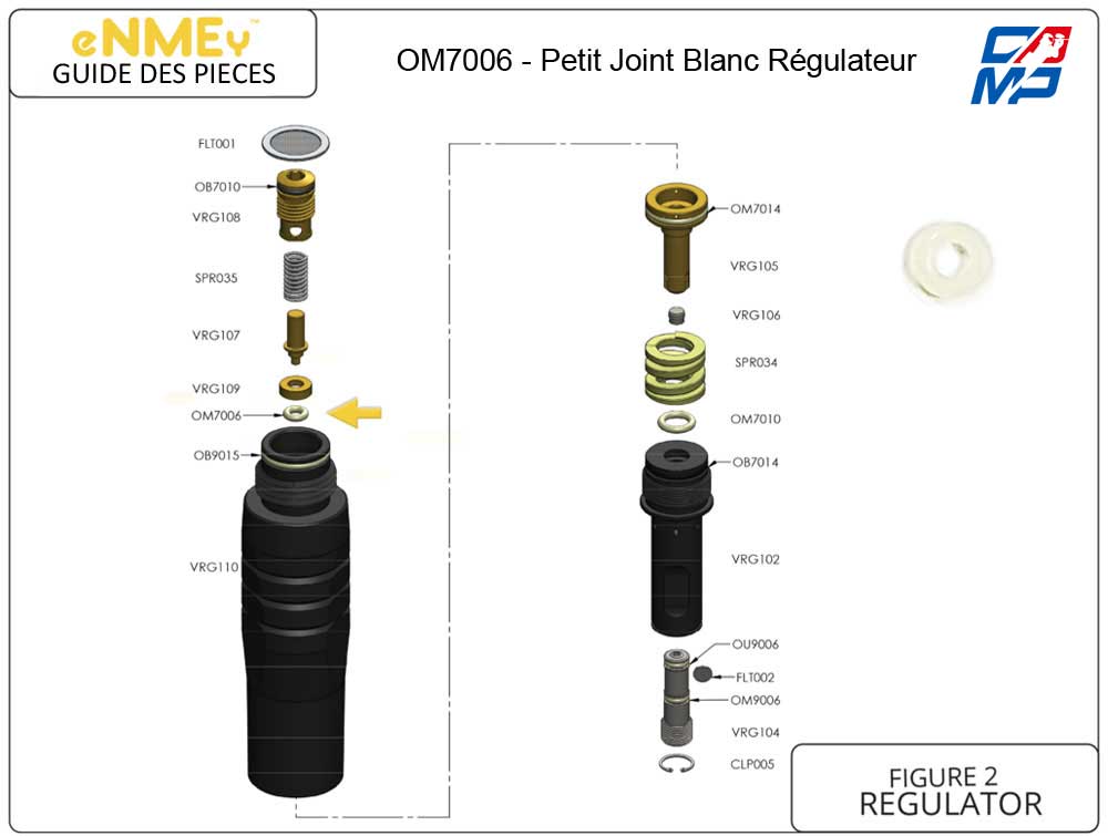 OM7006 - O-Ring - Petit Joint Blanc Régulateur