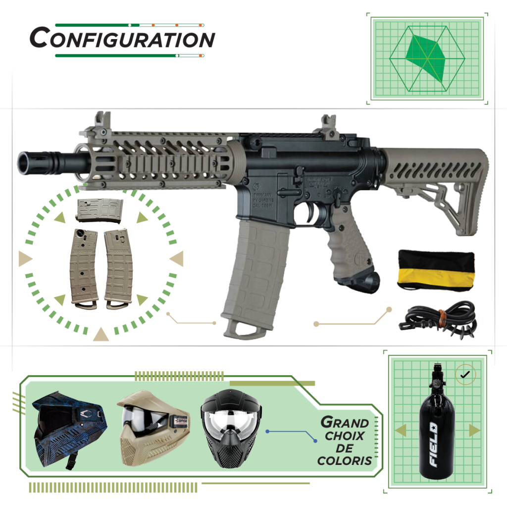 Avec ce pack lanceur Tippmann TMC vous pouvez choisir votre configuration de fonctionnement, en